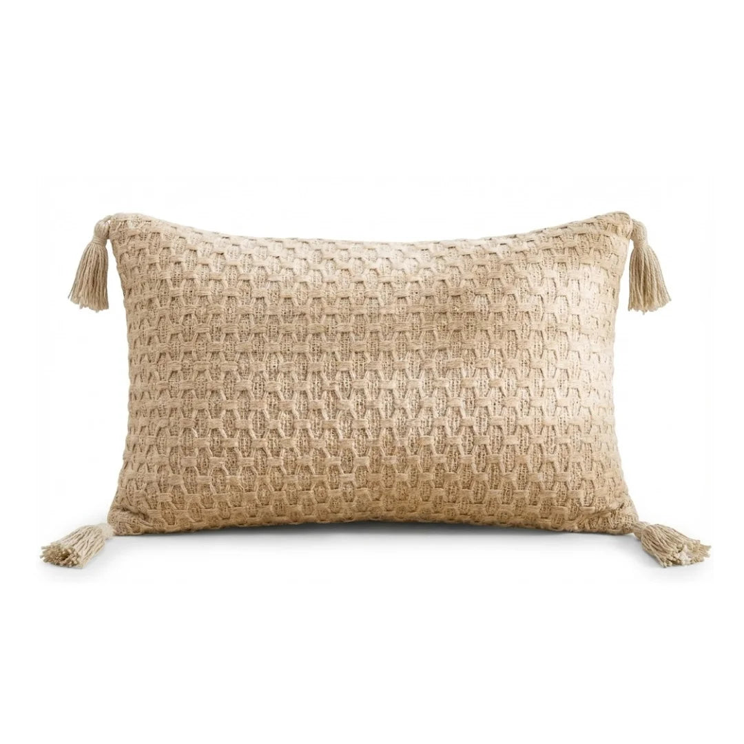 A&L °127 Sage Green Lumbar cushion cover - Woven Boho Tassels