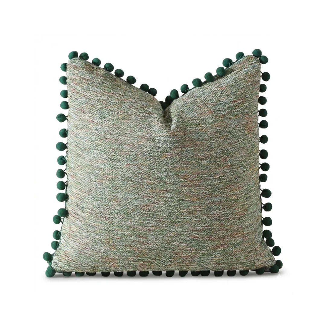 A&L °128 Textured Pom Pom Cushion Cover - Boho Sofa Scatter