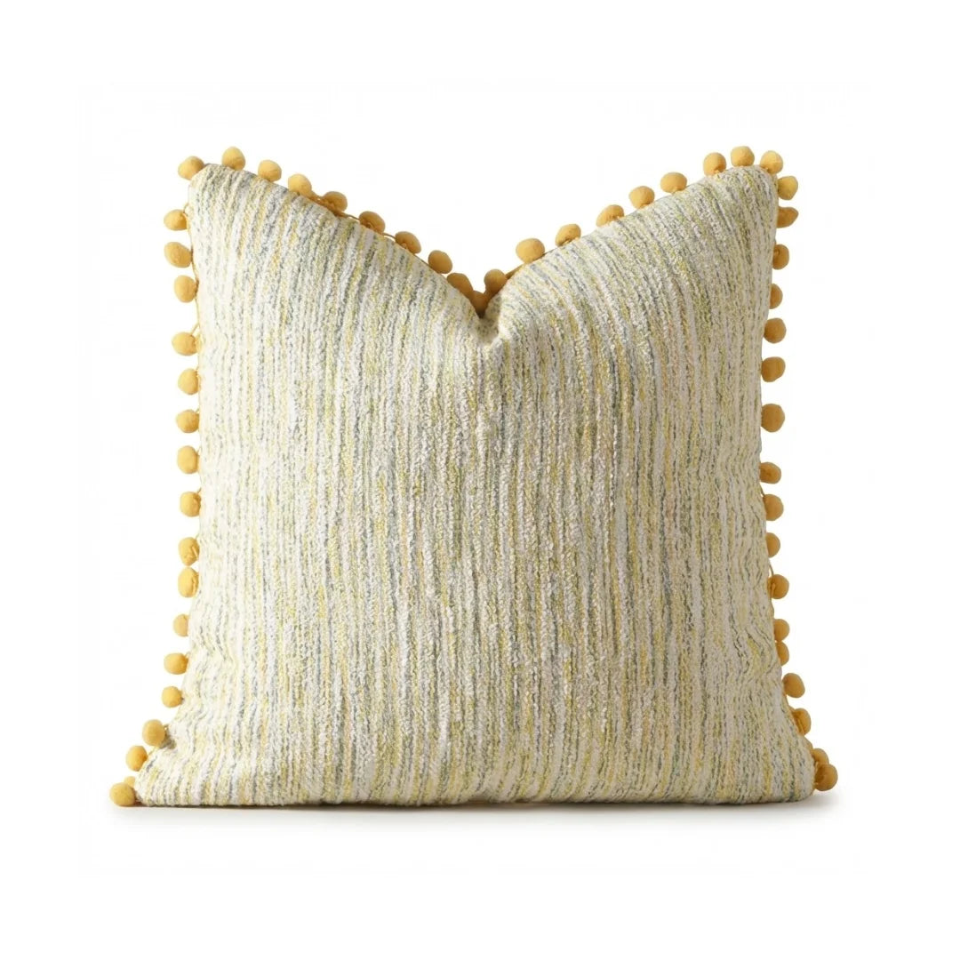 A&L °128 Textured Pom Pom Cushion Cover - Boho Sofa Scatter