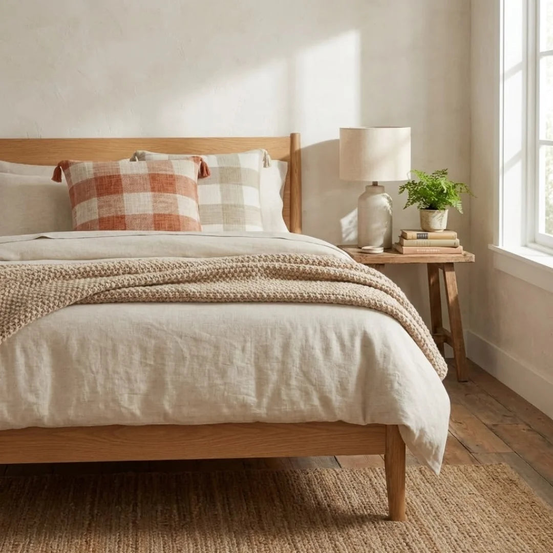 A&L °131 Gingham Plaid cushion cover - Tasselled Sofa Scatter Cushion