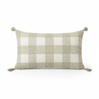 A&L °133 Plaid Lumbar Cushion Cover - Woven Boho Tassels