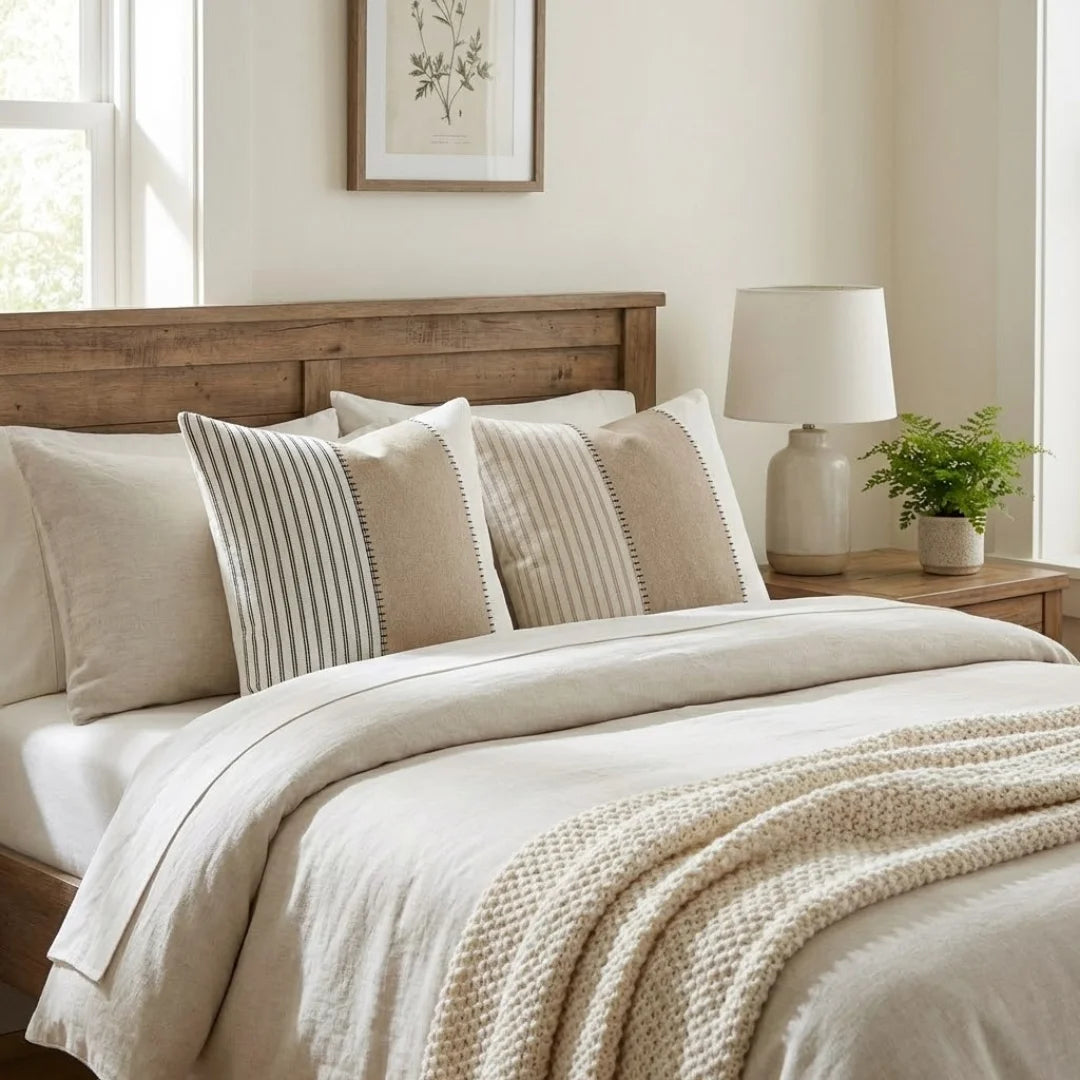 A&L °135 Boho Stripe Cushion Cover - Stitched Sofa Scatter