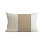A&L °136 Textured Lumbar Cushion Cover - Boho Patchwork Stripe Design