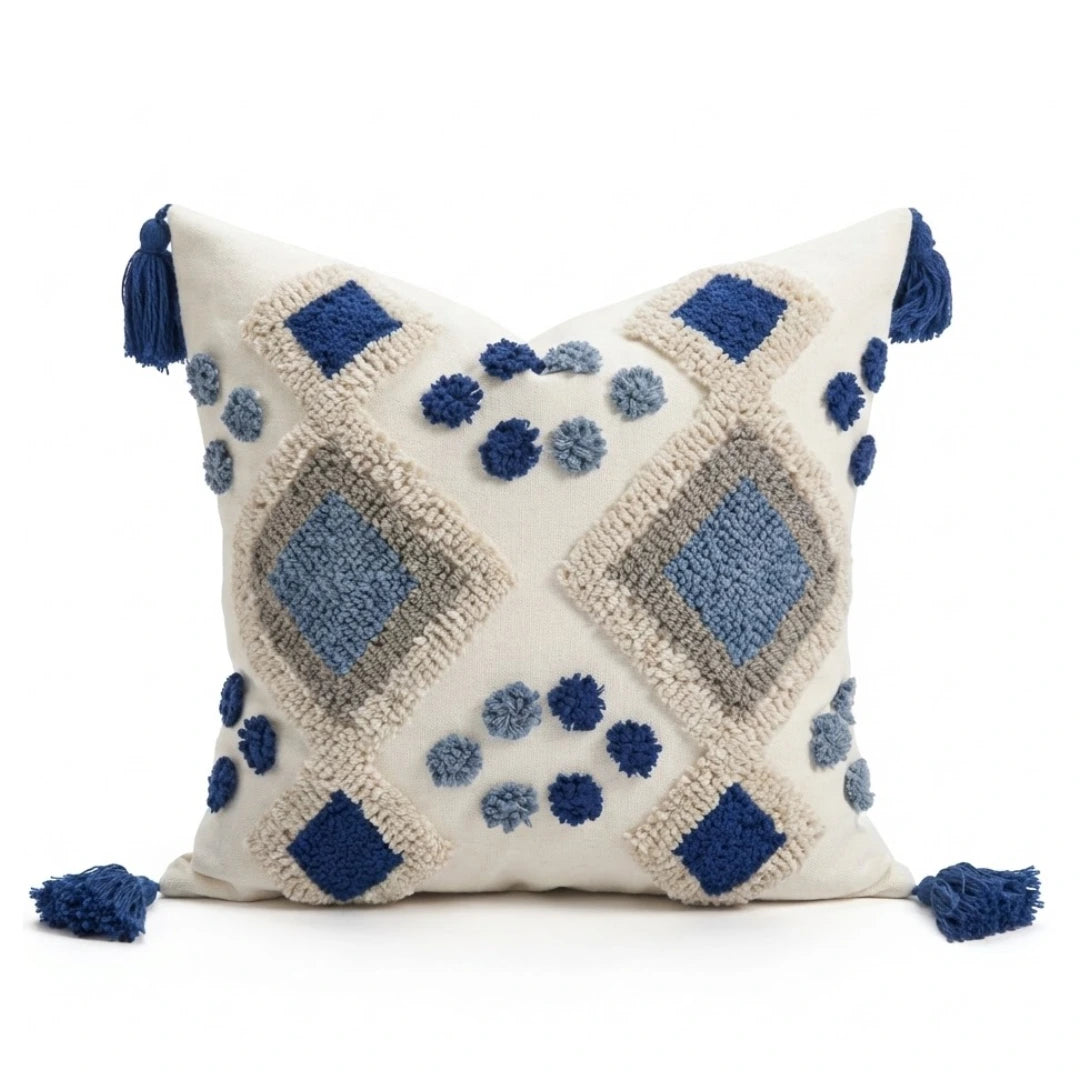 A&L °144 Tufted Boho Cushion Cover - Geometric Throw Cushion for Sofa