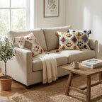 A&L °144 Tufted Boho Cushion Cover - Geometric Throw Cushion for Sofa