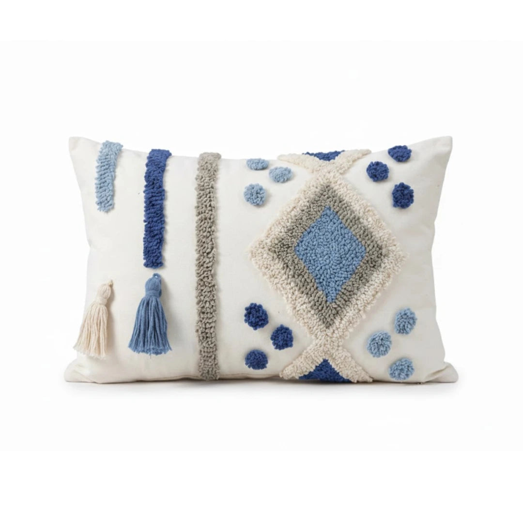 A&L °145 Boho Lumbar Cushion Cover - Tufted Geometric Style