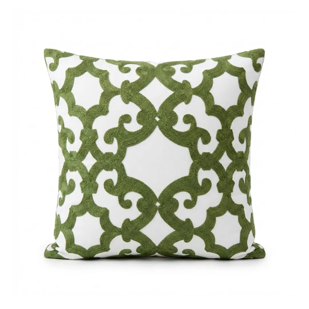 A&L °148 Green Embroidered Cushion Cover - For Sofa Character