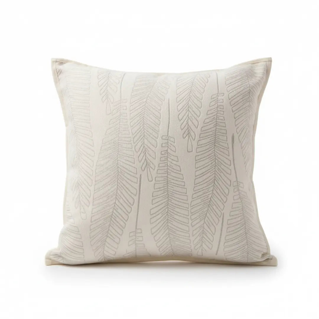A&L °14 Cushion Cover – Decorative Soft Design with Leaf Pattern