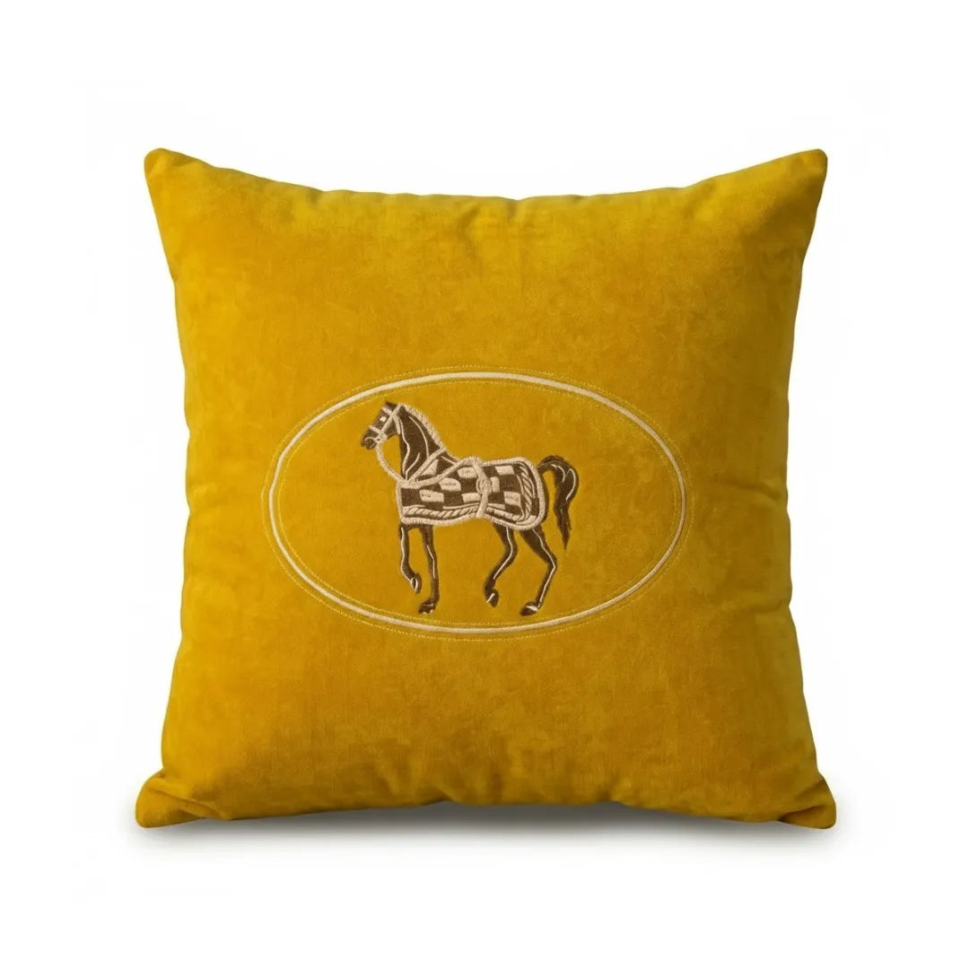 A&L °157 Embroidered Horse Cushion Cover - Decorative Sofa Cushion