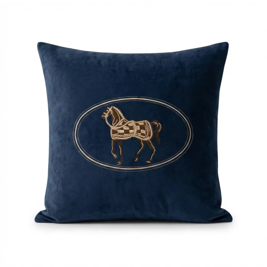 A&L °157 Embroidered Horse Cushion Cover - Decorative Sofa Cushion