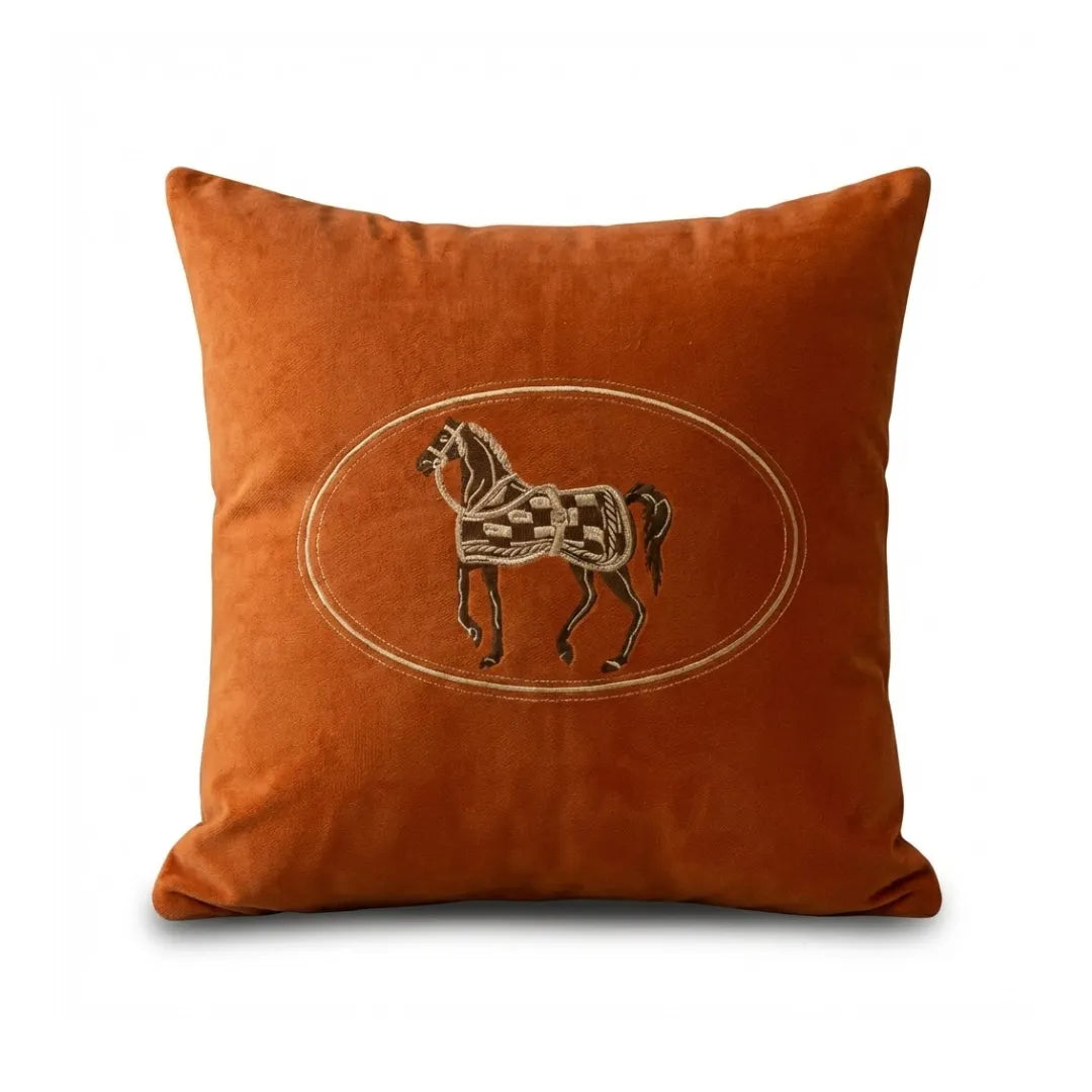 A&L °157 Embroidered Horse Cushion Cover - Decorative Sofa Cushion