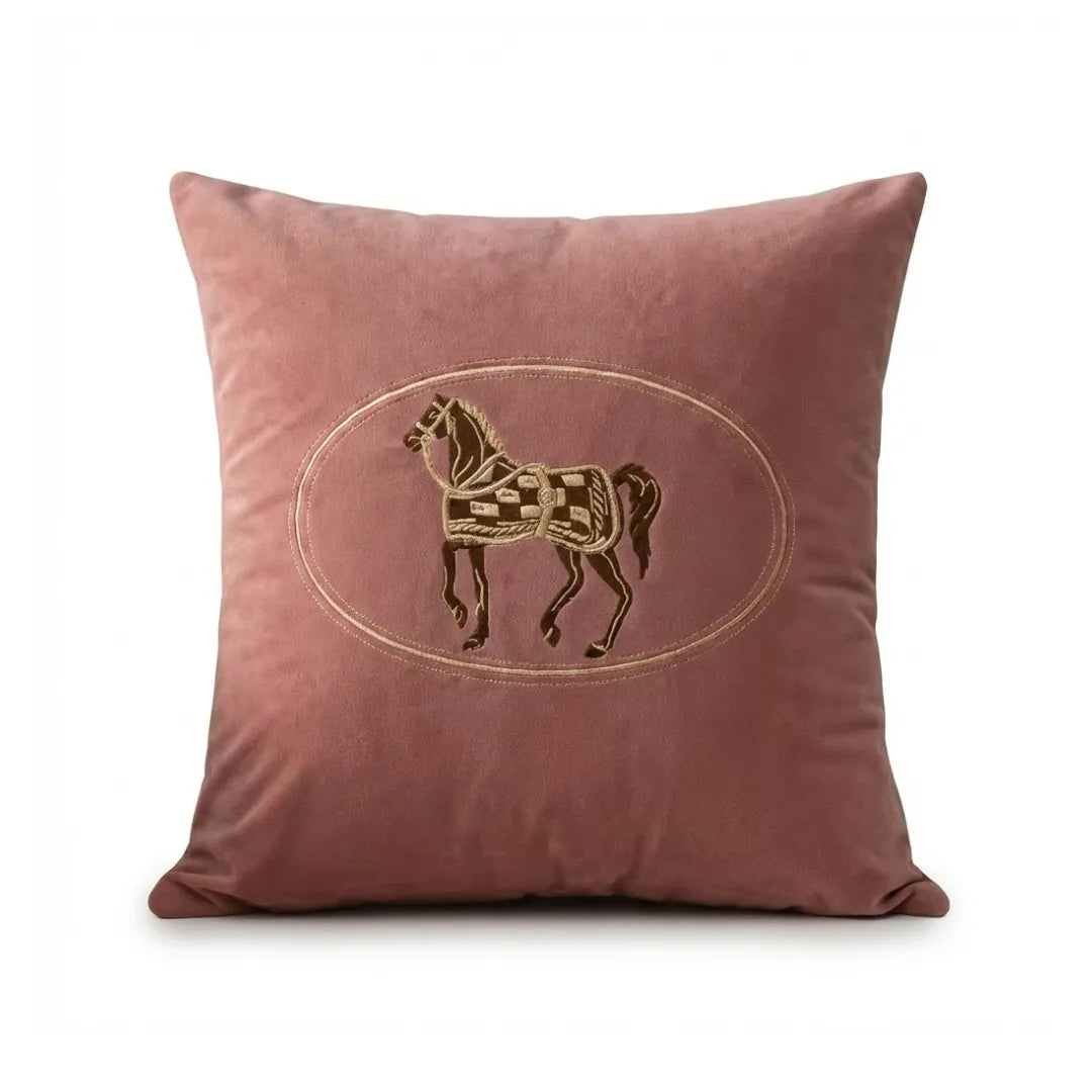 A&L °157 Embroidered Horse Cushion Cover - Decorative Sofa Cushion