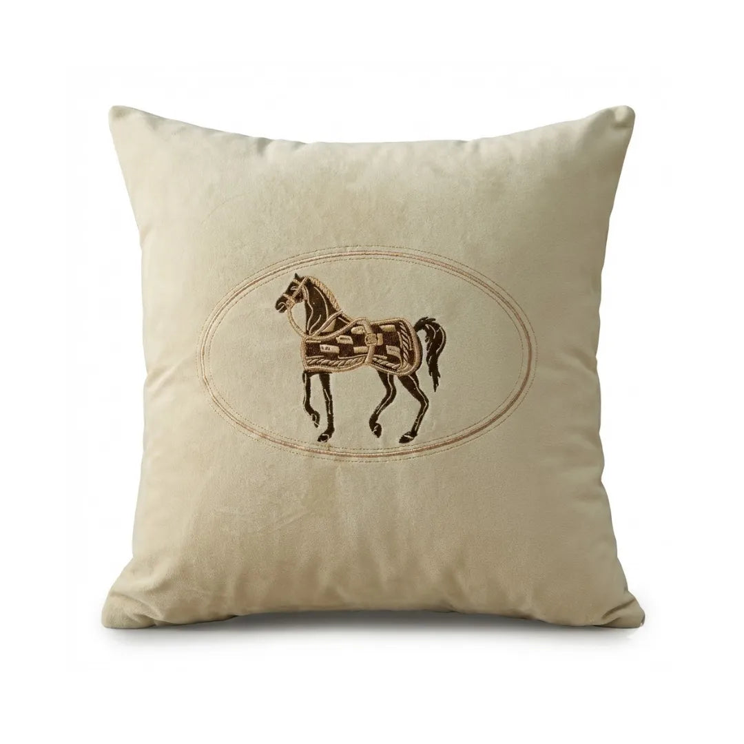 A&L °157 Embroidered Horse Cushion Cover - Decorative Sofa Cushion