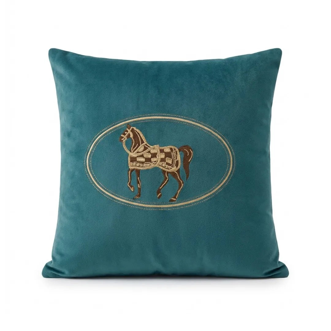 A&L °157 Embroidered Horse Cushion Cover - Decorative Sofa Cushion