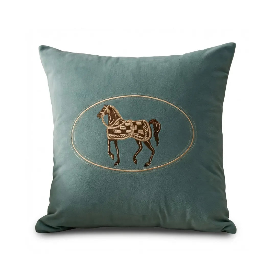 A&L °157 Embroidered Horse Cushion Cover - Decorative Sofa Cushion