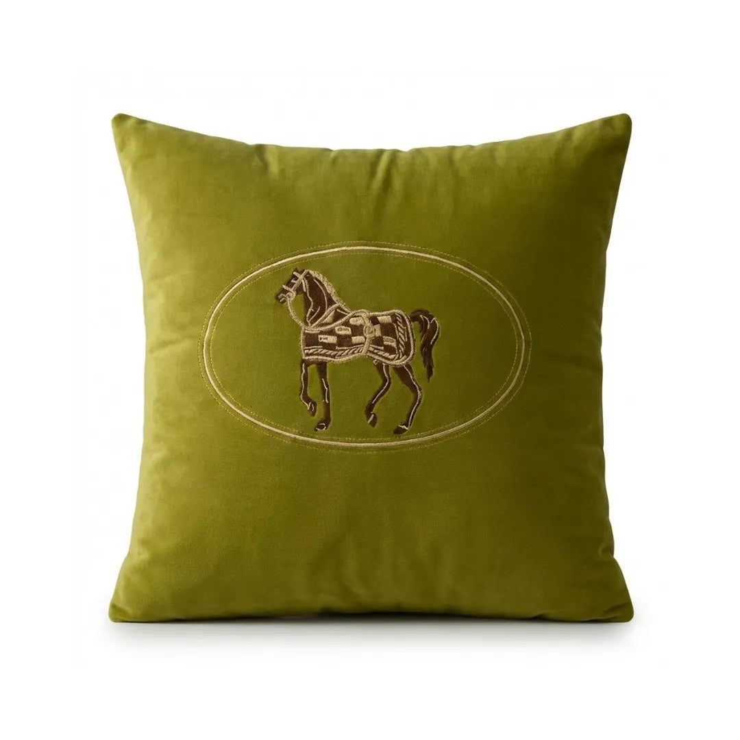 A&L °157 Embroidered Horse Cushion Cover - Decorative Sofa Cushion
