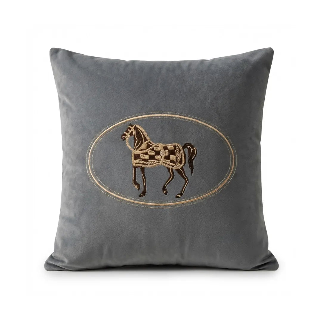 A&L °157 Embroidered Horse Cushion Cover - Decorative Sofa Cushion