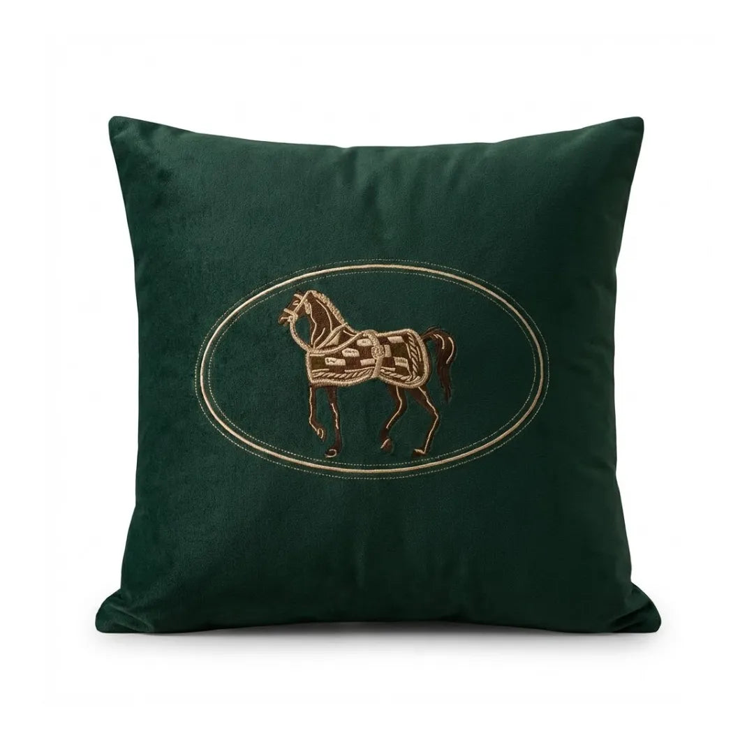 A&L °157 Embroidered Horse Cushion Cover - Decorative Sofa Cushion