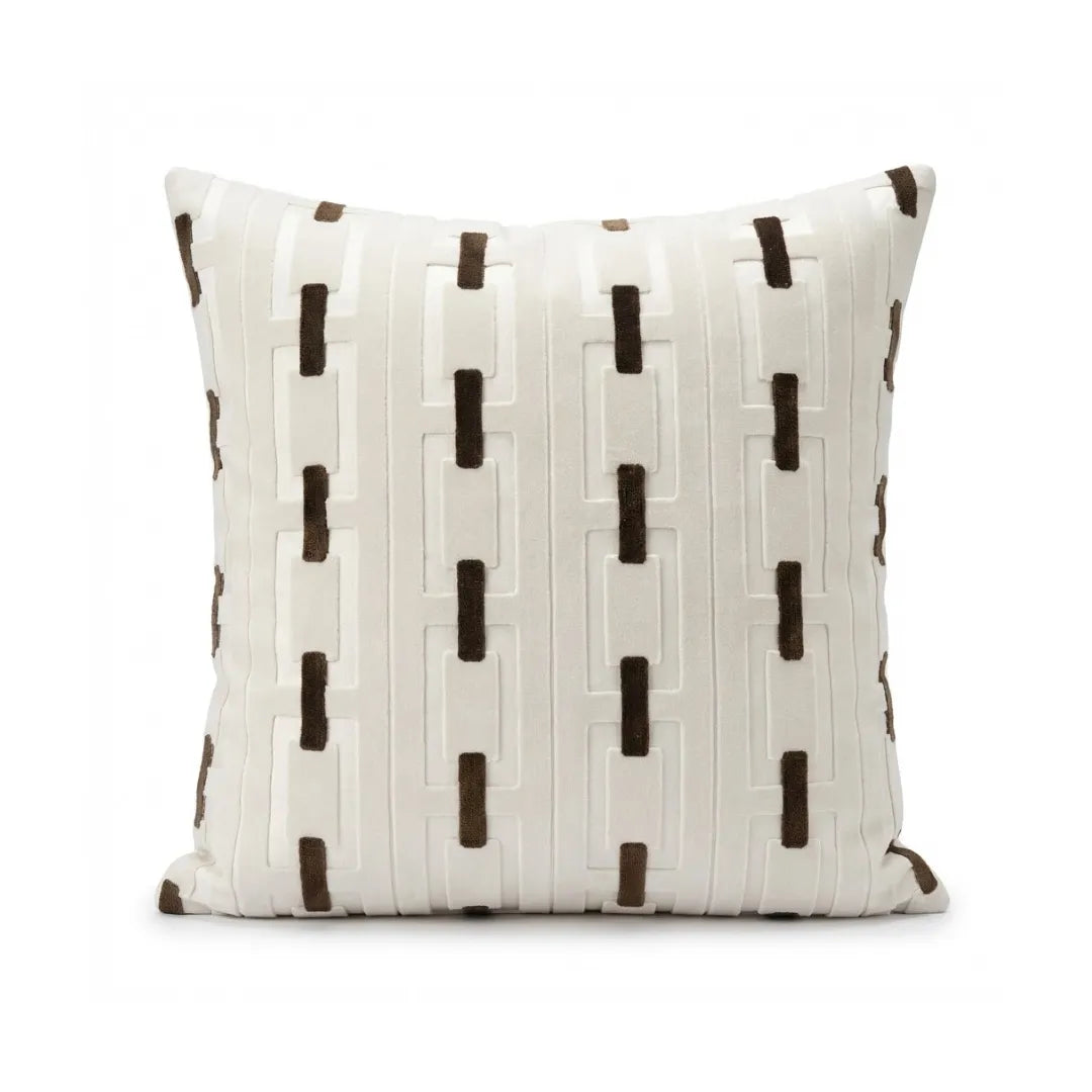A&L °158 Velvet Cushion Cover - Geometric Link Pattern Sofa Cushion