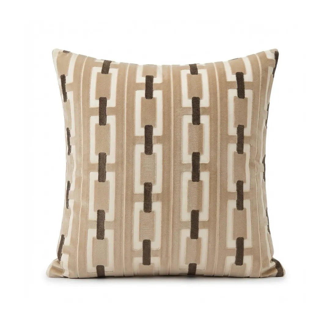 A&L °158 Velvet Cushion Cover - Geometric Link Pattern Sofa Cushion