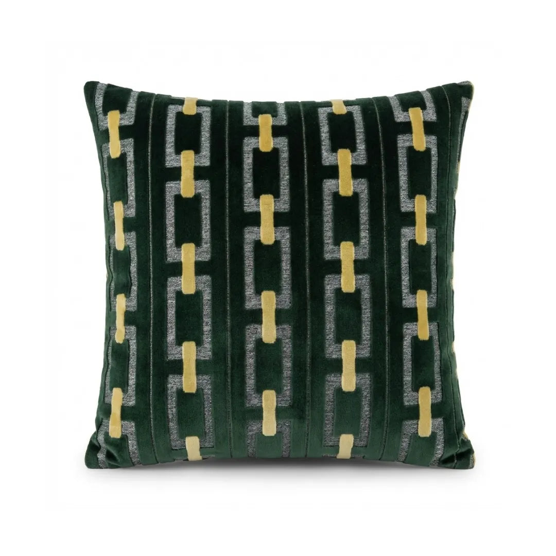 A&L °158 Velvet Cushion Cover - Geometric Link Pattern Sofa Cushion