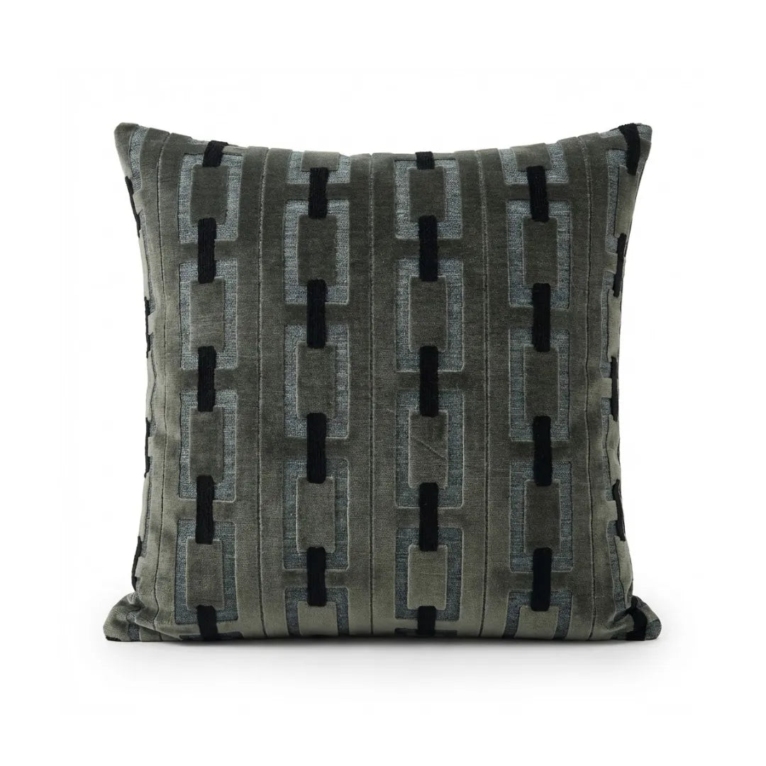 A&L °158 Velvet Cushion Cover - Geometric Link Pattern Sofa Cushion