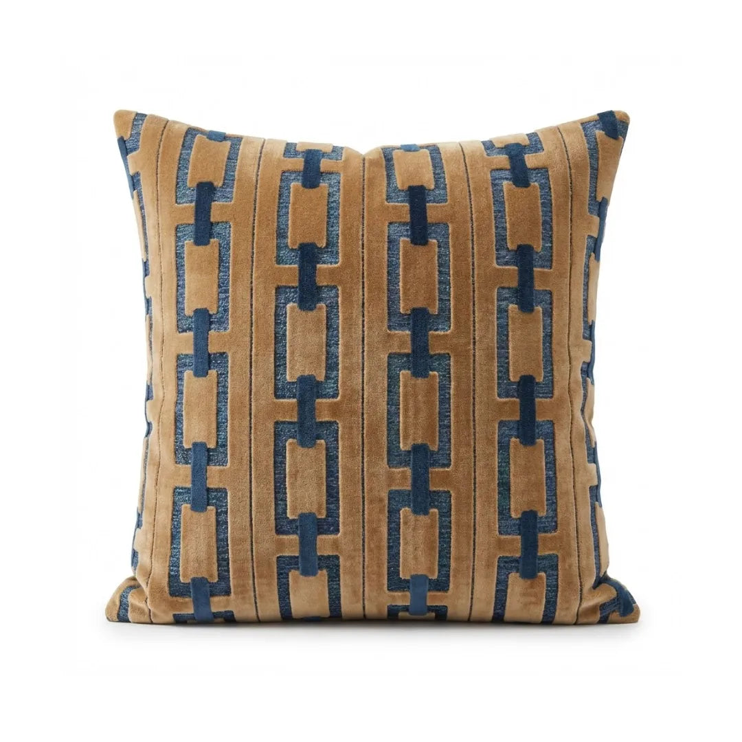 A&L °158 Velvet Cushion Cover - Geometric Link Pattern Sofa Cushion