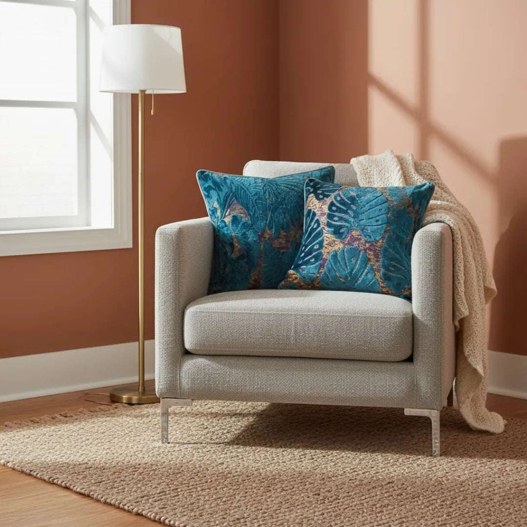 A&L °162 Blue Velvet cushion cover - Modern Soft Sofa Cushion