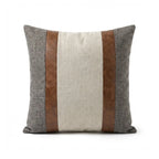 A&L °164 Mixed Texture cushion cover - Faux Leather Stripe Sofa Cushion