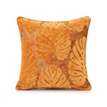 A&L °166 Orange Velvet Cushion Cover - Textured Botanical Sofa Cushion