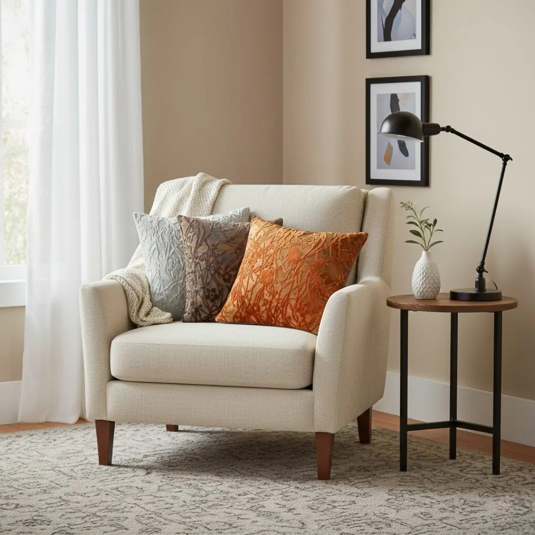 A&L °168 Velvet Floral cushion cover - Modern Decorative Sofa Cushion