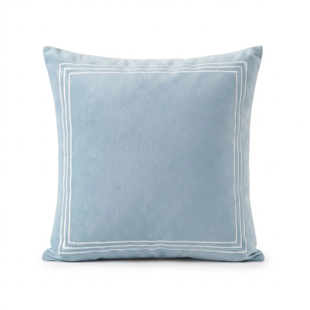 A&L °171 Velvet Cushion Cover - Embroidered Border Scatter Cushion