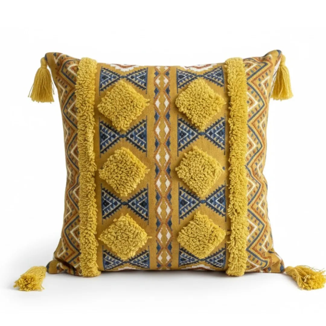 A&L °173 Boho Textured Cushion Cover - Tufted Geometric Design