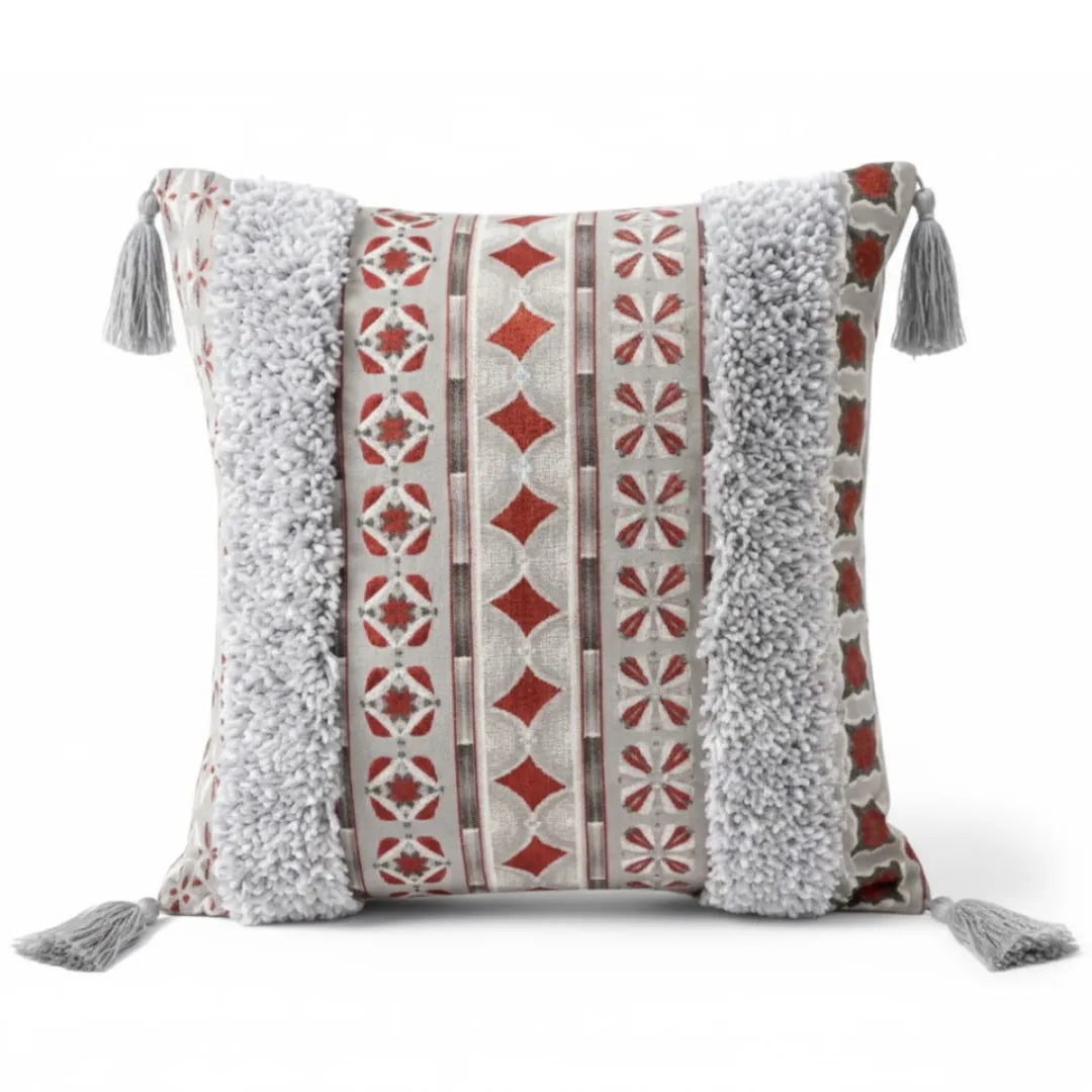 A&L °173 Boho Textured Cushion Cover - Tufted Geometric Design