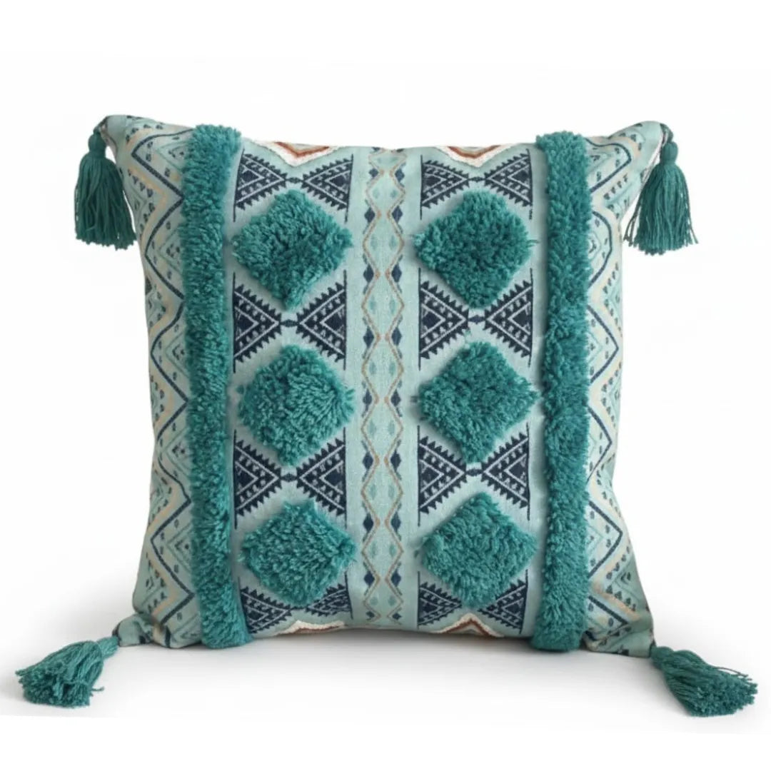 A&L °173 Boho Textured Cushion Cover - Tufted Geometric Design
