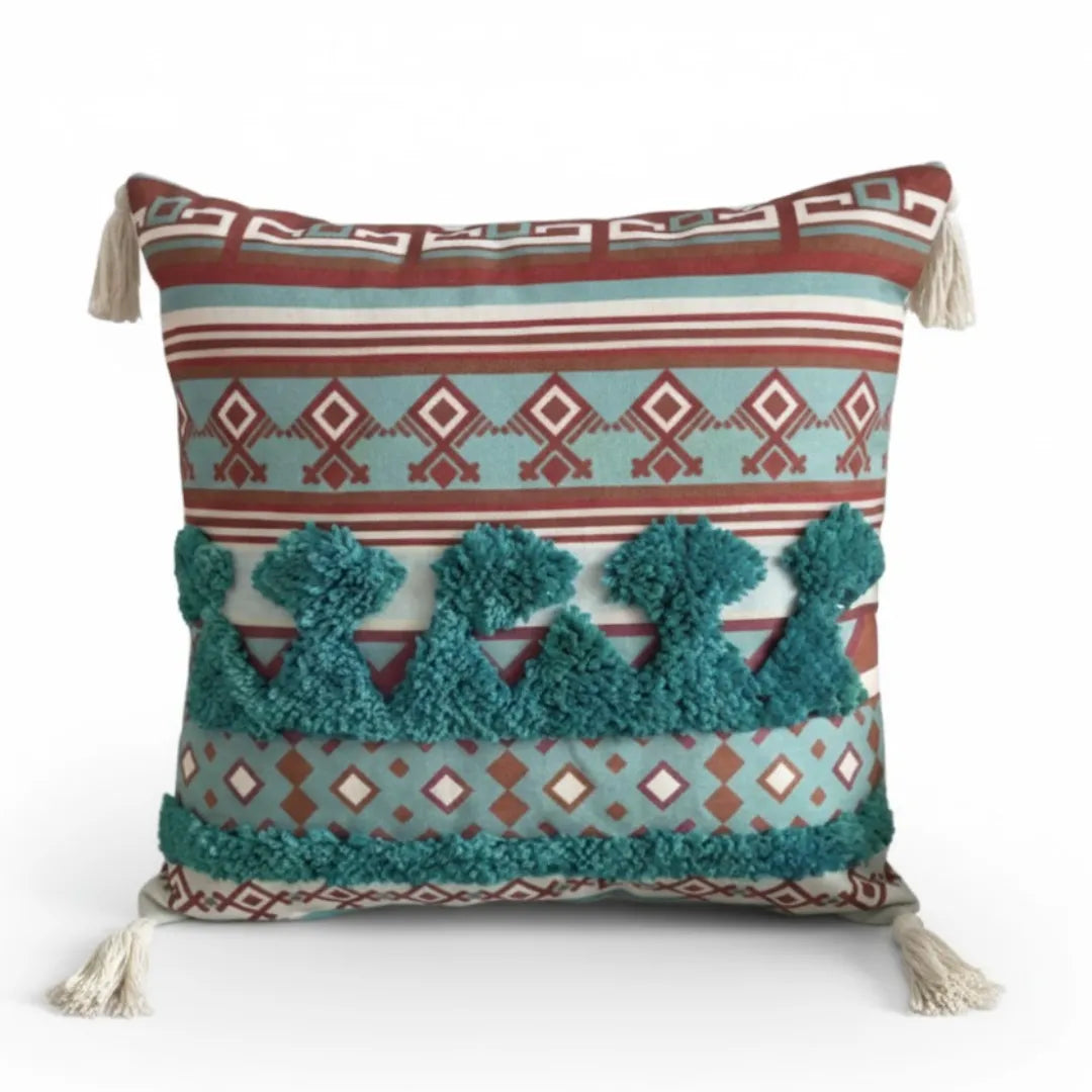 A&L °173 Boho Textured Cushion Cover - Tufted Geometric Design