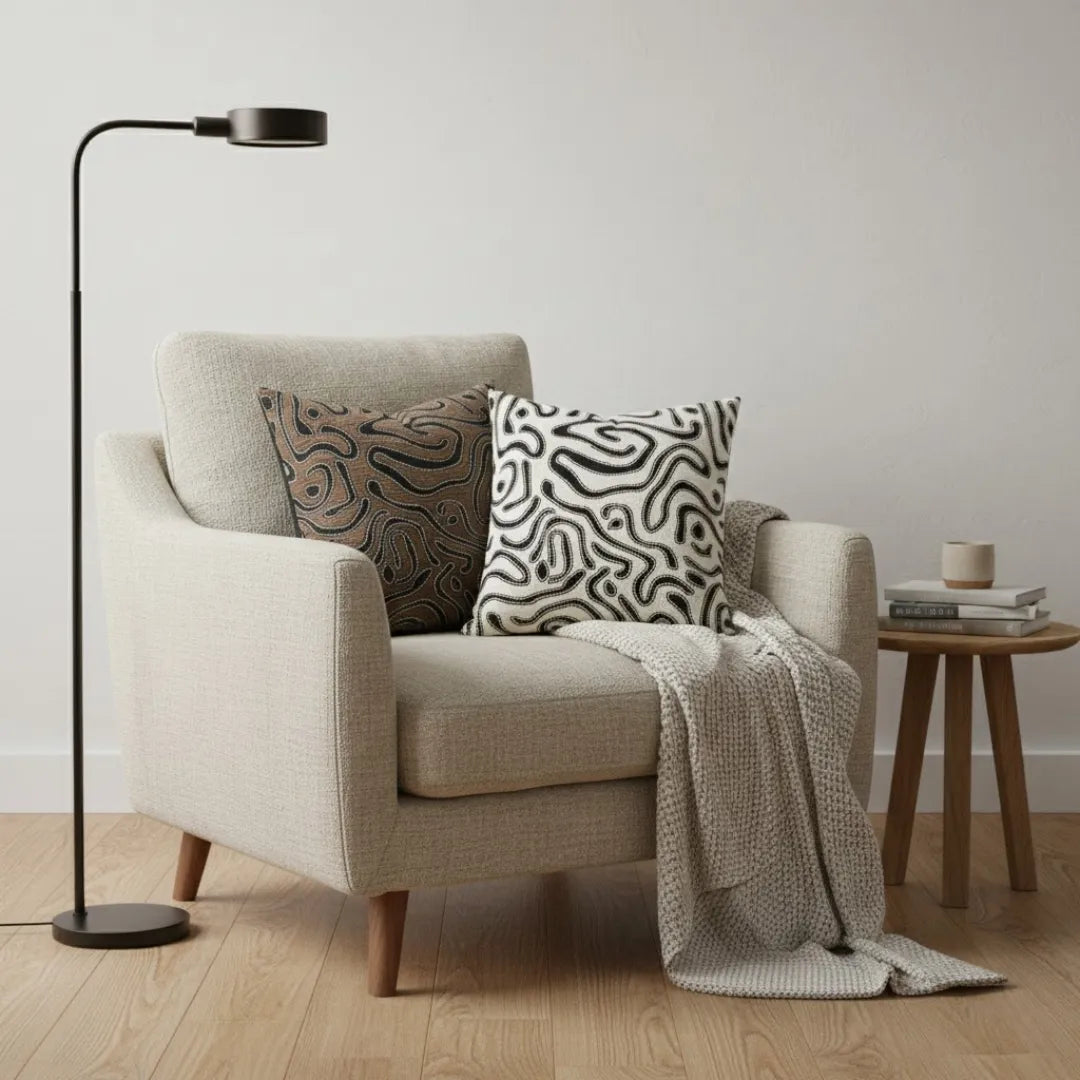 A&L °174 Abstract Scatter Cushion Cover - Textured Chenille Design