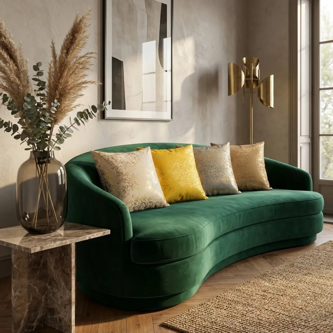 A&L °180 Velvet cushion cover - Modern Foil Print Decorative Sofa Pillow