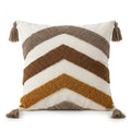 A&L °186 Boho Chevron Cushion Cover – Tufted Sofa Cushion with Tassels