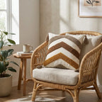 A&L °186 Boho Chevron Cushion Cover – Tufted Sofa Cushion with Tassels