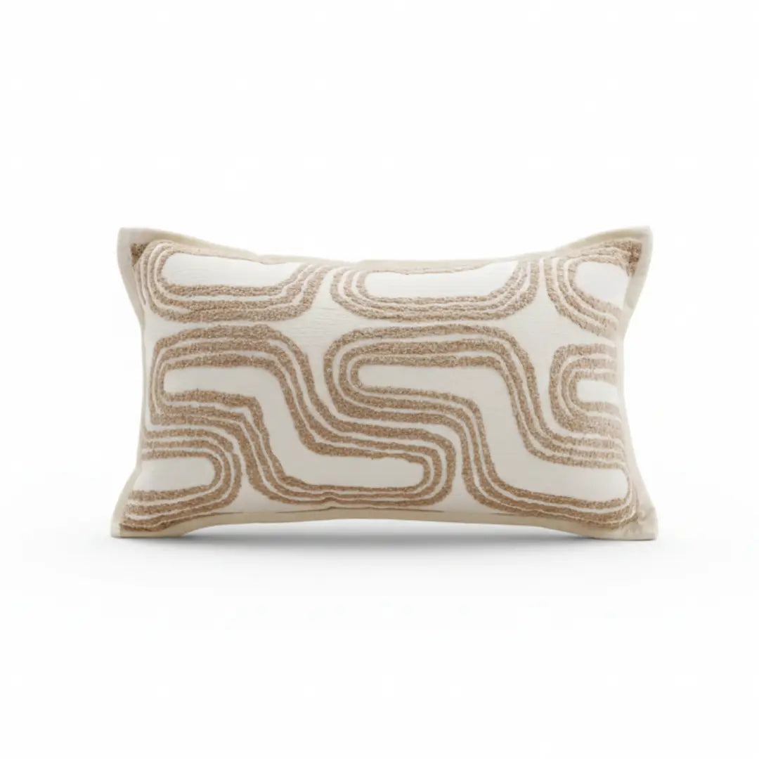 A&L °26 Lumbar Cushion Cover – Woven Geometric Linework Design