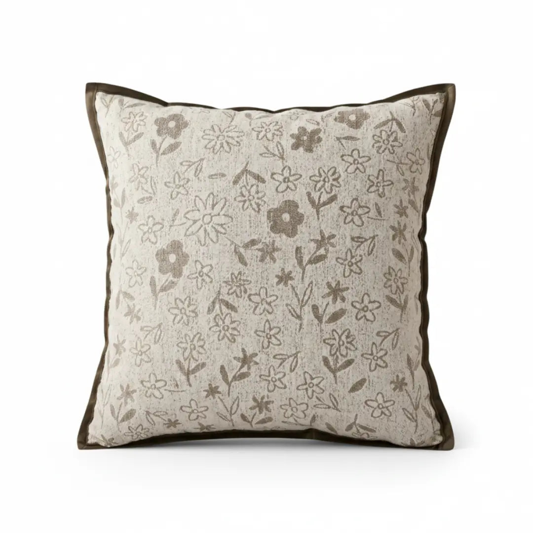 A&L °36 Floral Cushion Cover – Decorative Textured Chair Cushion