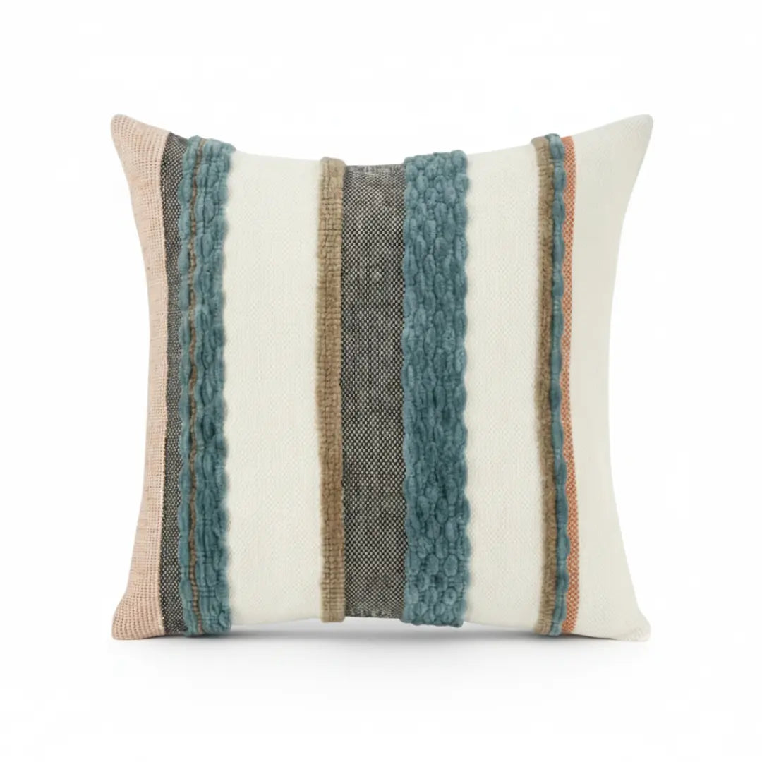 A&L °39 Striped Throw Cushion Cover – Textured Sofa Pillow