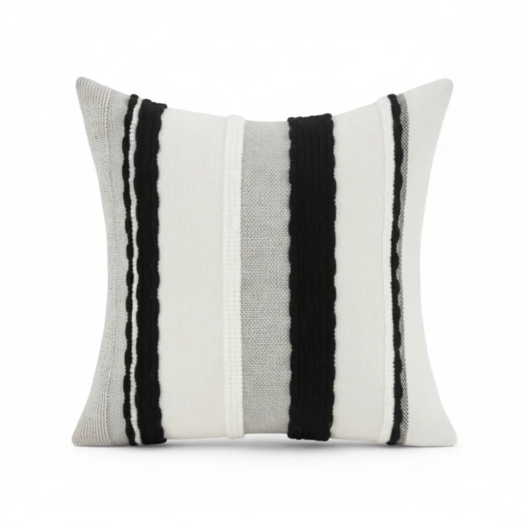 A&L °39 Striped Throw Cushion Cover – Textured Sofa Pillow