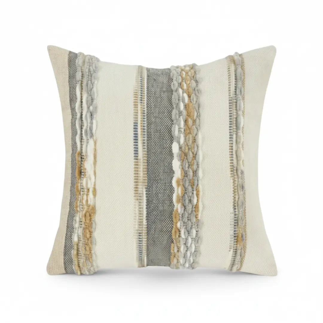 A&L °39 Striped Throw Cushion Cover – Textured Sofa Pillow