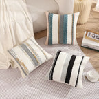A&L °39 Striped Throw Cushion Cover – Textured Sofa Pillow