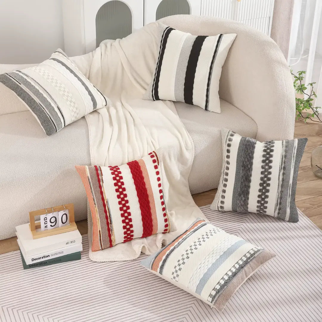 A&L °41 Cushion Cover – Striped Decorative Throw Cushion for Sofa