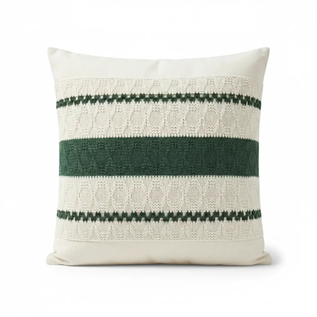 A&L °42 Woven Stripe Cushion Cover – Decorative Sofa Scatter Pillow
