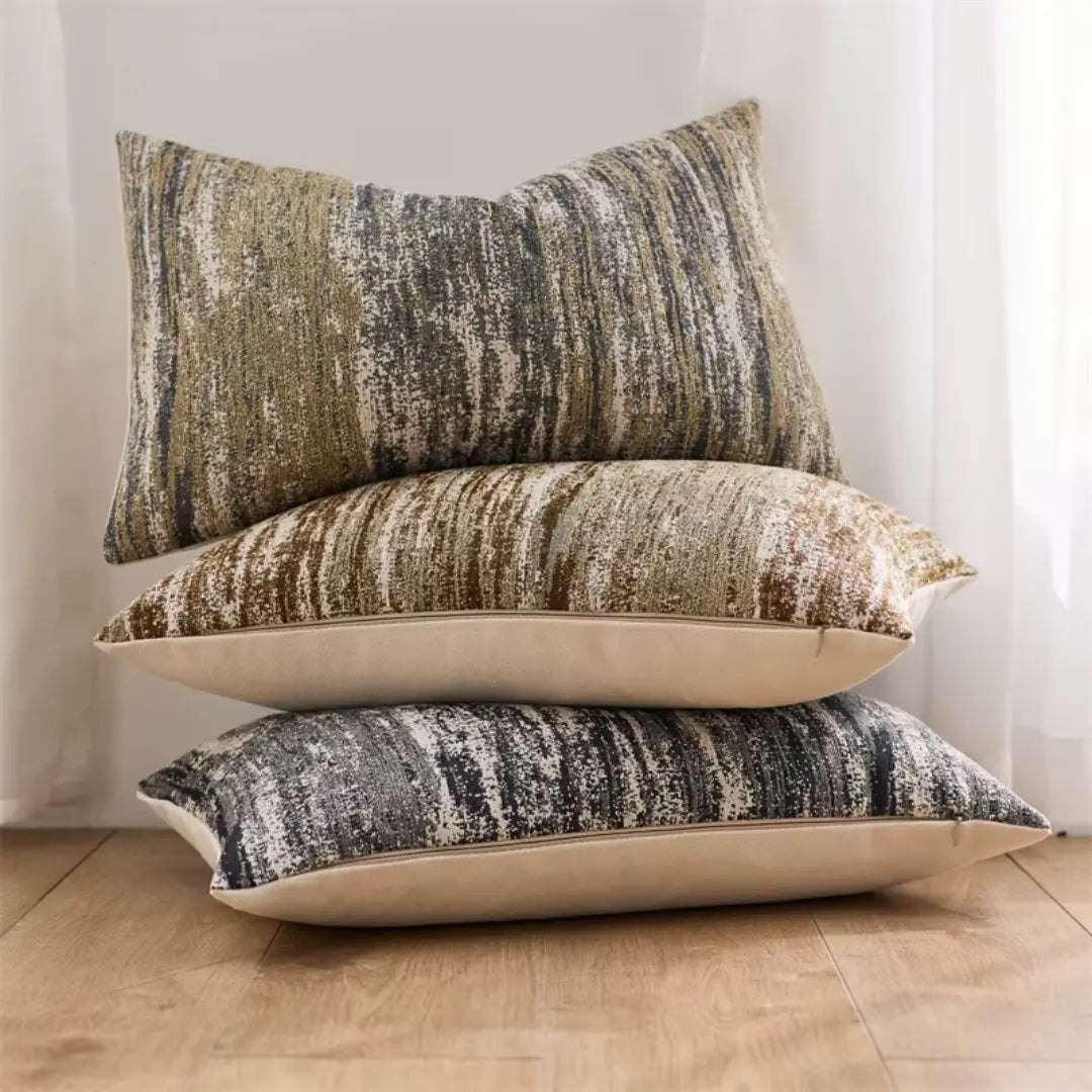 A&L °60 Textured Chenille Lumbar Cushion Cover - Abstract Patterned