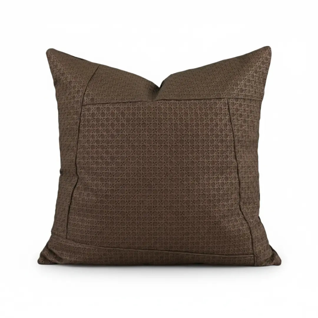 A&L °65 Woven Cushion Cover - Brown Patterned Cushions for Sofa